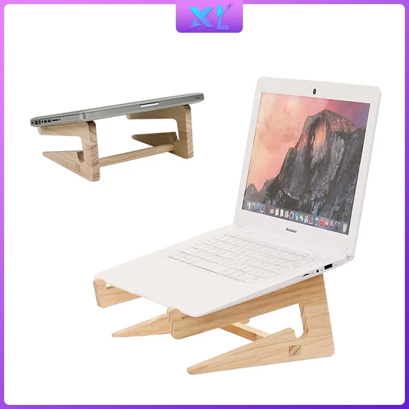 

[XLife] Wood Stand Laptop Stand Computer fan Stand Monitor Wooden Laptop Stand Notebook Holder