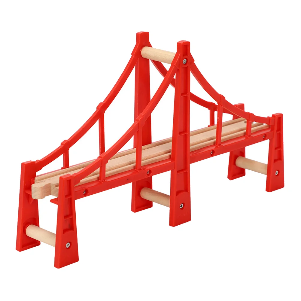 

Toys Track Tracks Railroad Bridge Puzzle Overpass Model Train Wooden Raised DIY