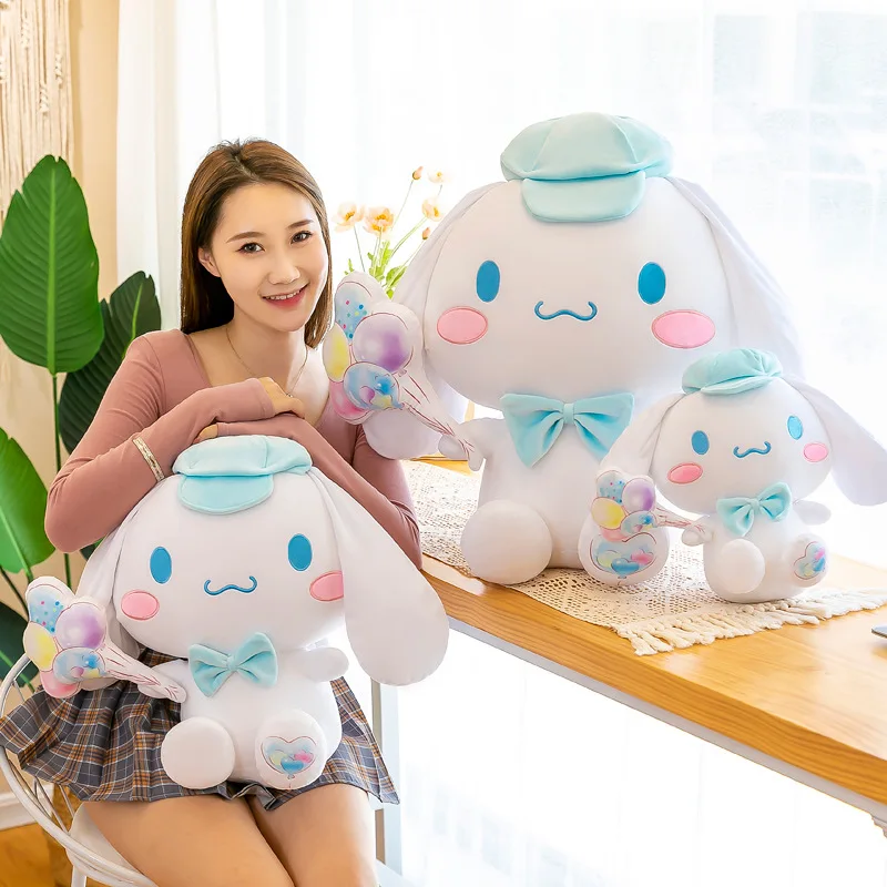 30-60cm Large Kawaii Sanrio Plush Toy Cute Big Ear Dog Cinnamoroll Plush Confession Balloon Cartoon Pillow Doll Girl Gift