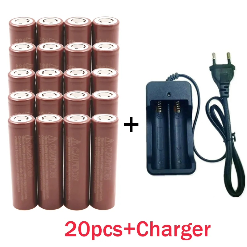 

100% New Original HG2 18650Battery 3500mAh+Charger HG2 3.7V Discharge 20A Screwdriver Dedicated for Power Rechargeable Battery