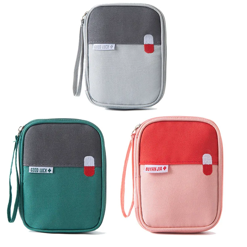 

Portable Sundries Medicine Storage Bag First Aid Kit Travel Home Waterproof Zipper Capsule Small Tablets Emergency Organizer