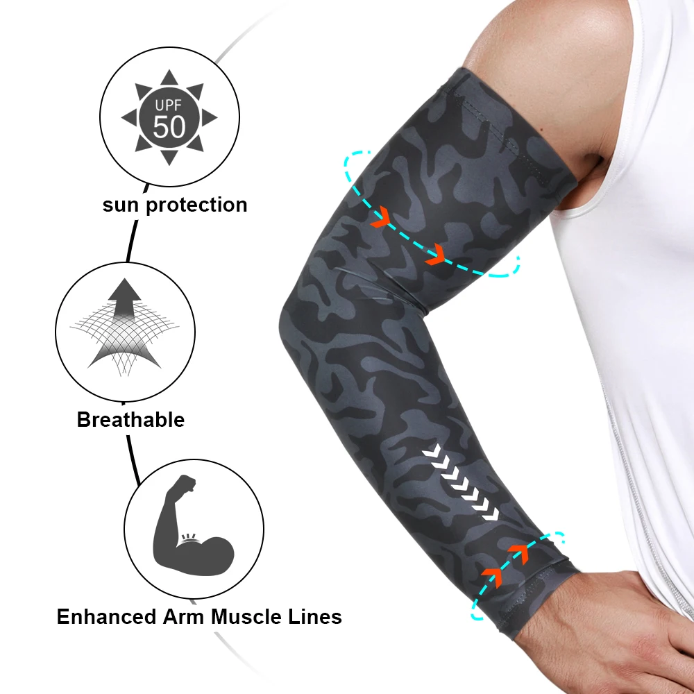 Ice Silk Sports Arm Sleeves UV Protection High Elastic Outdoor Fishing Driving Basketball Cycling Working Arm Cuffs Cover enlarge