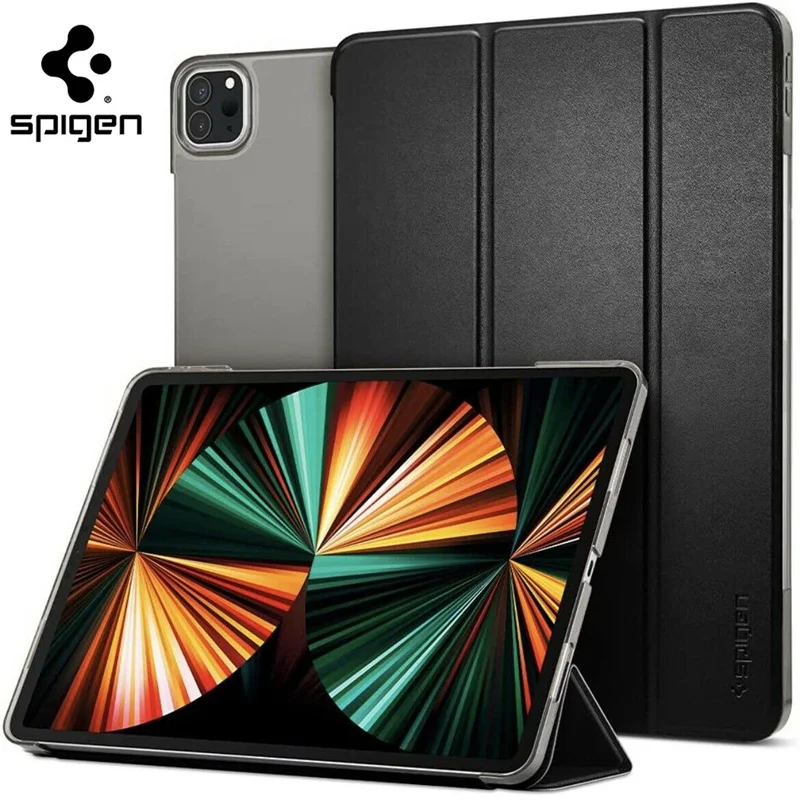 

Оригинальный чехол Spigen [ Smart Fold] с подставкой для пробуждения и сна для Apple iPad Pro 12,9 дюйма 2021, ударопрочный Тонкий Магнитный флип-чехол