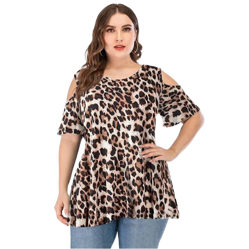

Womens Plus Size Tops 2022 Summer Sexy Off Shoulder Top Casual Short Sleeve Floral T Shirt Women Large Size 3XL 4XL 5XL Top