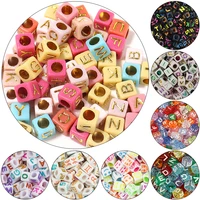 100pcslot trendy acrylic square alphabet beads large hole letter loose spacer bead jewelry handmade bracelet making supplies