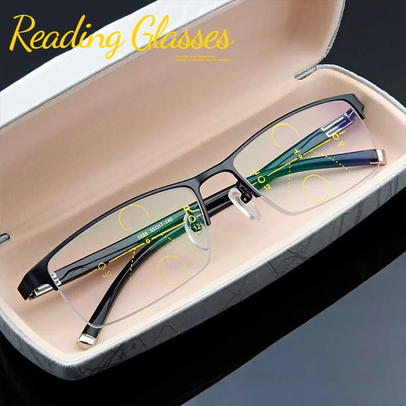 

Bifocal Reading Glasses Converted Light Glasses Progressive Vision Adjustment Glasses for Men Eyeglasses Blue Light Glasses