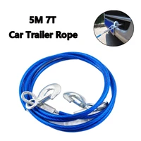 car trailer rope 5 meters 7 tons steel wire trailer with towing hook self driving emergency equipment strong rope car rope 1pc