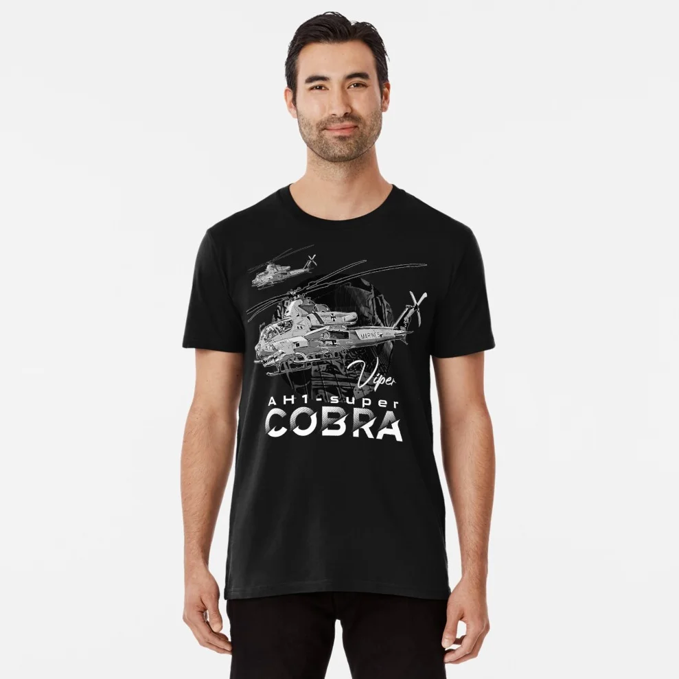 

AH-1 Super Cobra Attack Helicopter T Shirt. New 100% Cotton Short Sleeve O-Neck Casual T-shirts Loose Top Size S-3XL