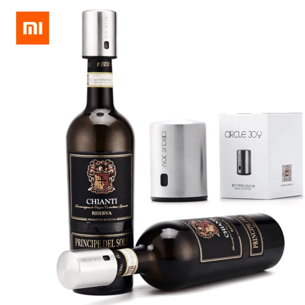 

Умная винная пробка Xiaomi из нержавеющей стали, вакуумная Запоминающая винная пробка, электрическая пробка для вина, пробка для вина на цепоч...