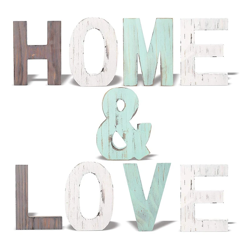 

Home Decor Letter HOME&LOVE Wooden Letter Accessories Handicrafts Home Decoration Ornaments Vintage Country Style Decor