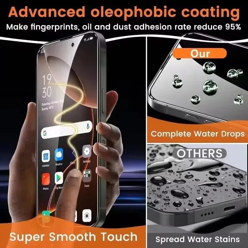 Комплект из 3 защитных пленок для iPhone 17 Pro, 16, 15 Plus, 14 Pro Max, 13, 12, 11, X – Защитное стекло для смартфона с функцией конфиденциальности (art.: 3920dbae0353a) - 3920dbae0353a