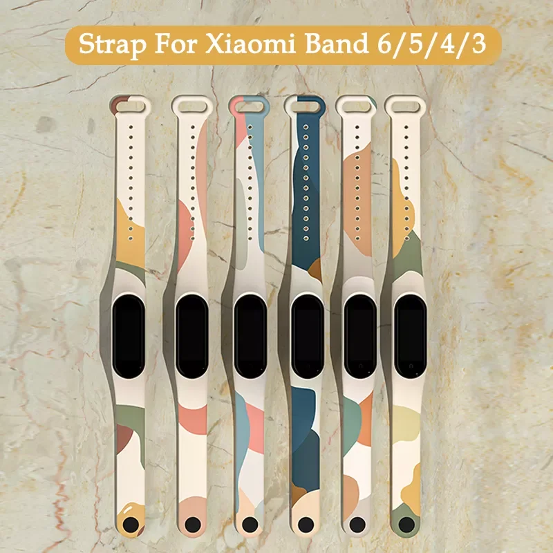 

Strap for Xiaomi Mi Band 6 5 4 3 Sport Bracelet watch Silicone TPU Wrist Morandi Strap For Amazfit Band 5 Mi Band 3 4 5 6 Strap