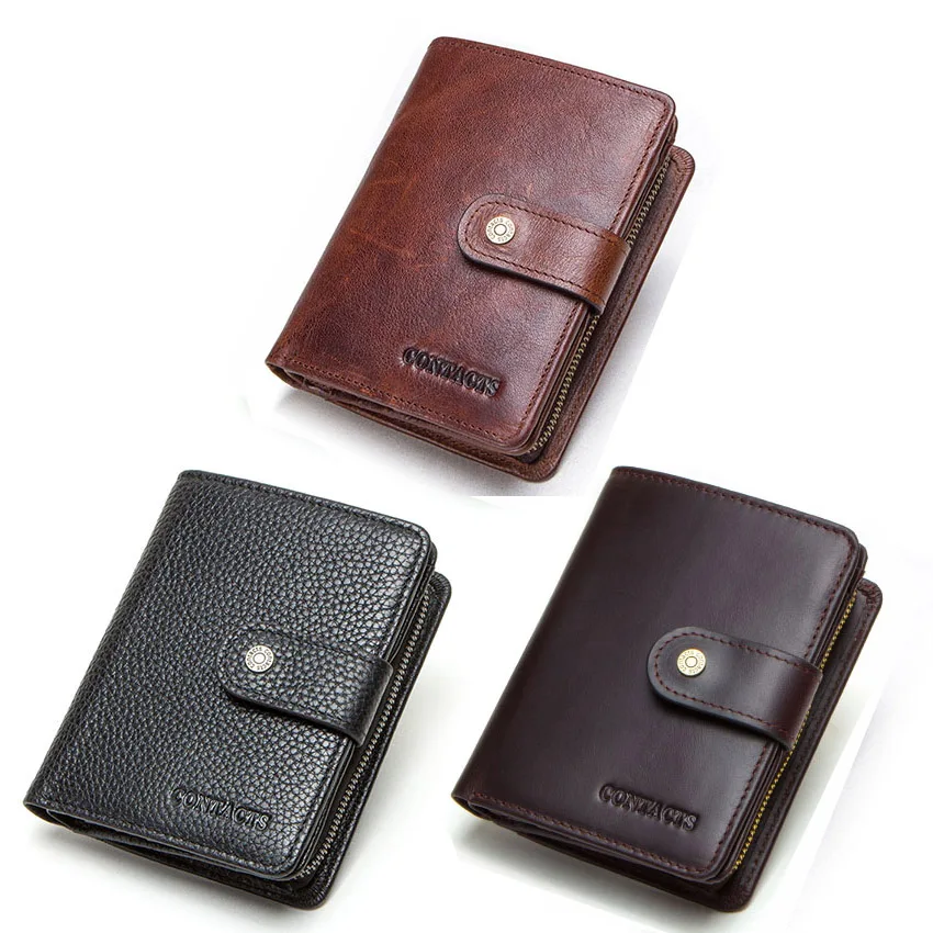 

Wallet Men Genuine Leather Coin Purse Short Wallets Small Zipper Wallet Card Holders Money Bag Purses Carteras Billetera Hombre