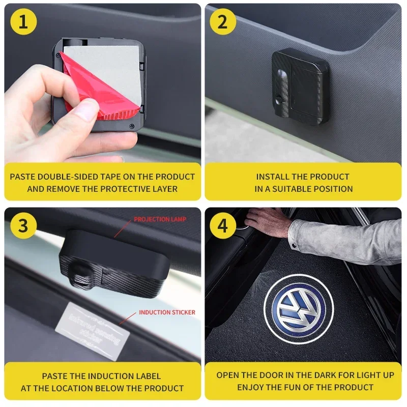 2025 Горячая продажа для автомобиля Volkswagen светодиодный светильник Ghost Shadow проектор