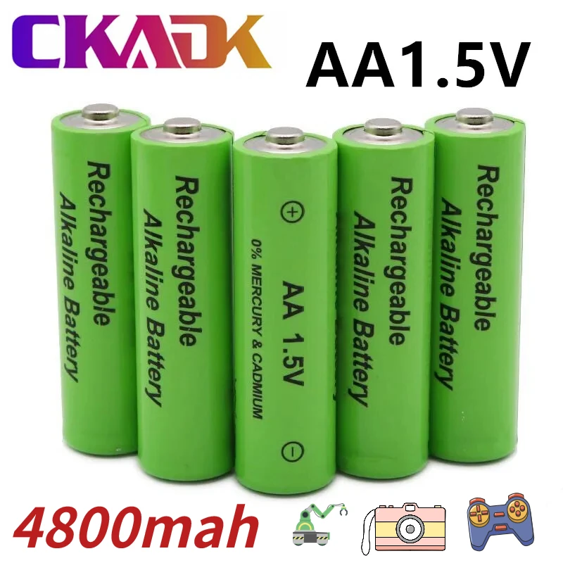 

NEW AA Battery 4800 MAh Rechargeable Battery NI-MH 1.5 V AA Battery for Clocks, Mice, Computers, Toys Etc.