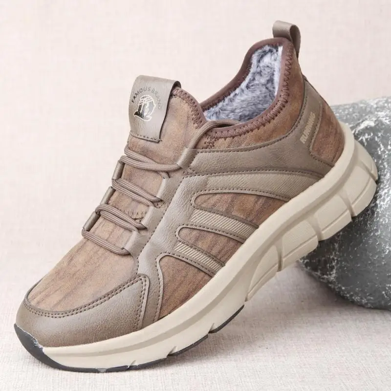 Мужская хлопковая обувь зимняя теплая из старой пекинской ткани на флисовой