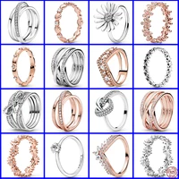 womens ring 2022 new silver color crossover pave triple band ring fit women wedding party fashion lady jewelry gift
