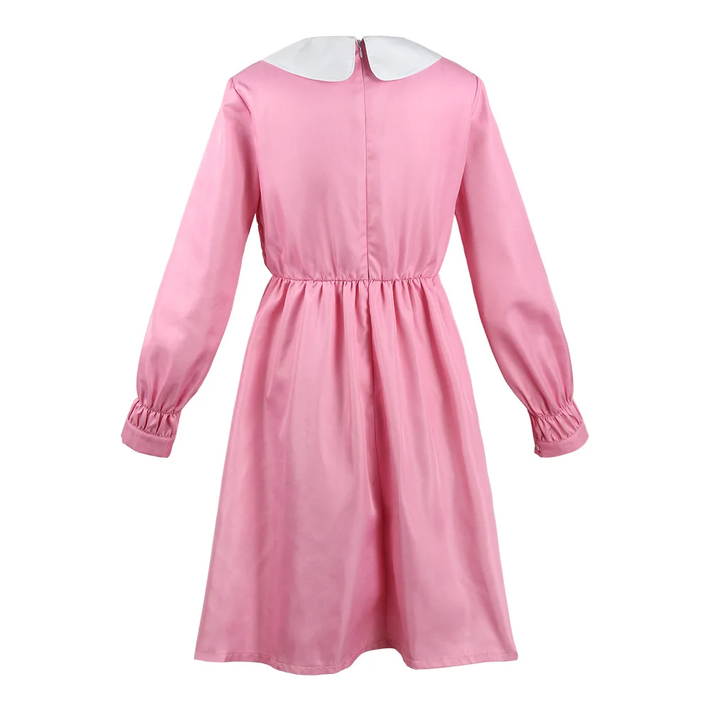 CalebFaith Movie Stranger Things 4 - Eleven Cosplay Costume Pink Dress Socks Carnival Party for Women Girls Outfit Daily Wear |