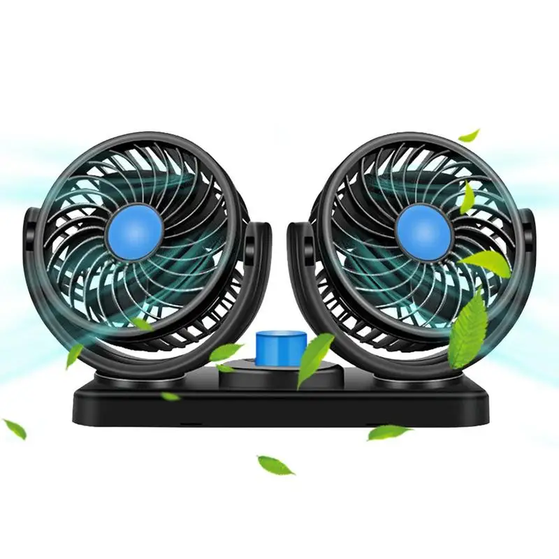 

USB-вентилятор для автомобиля с двойной головкой, вращающийся на 360 градусов