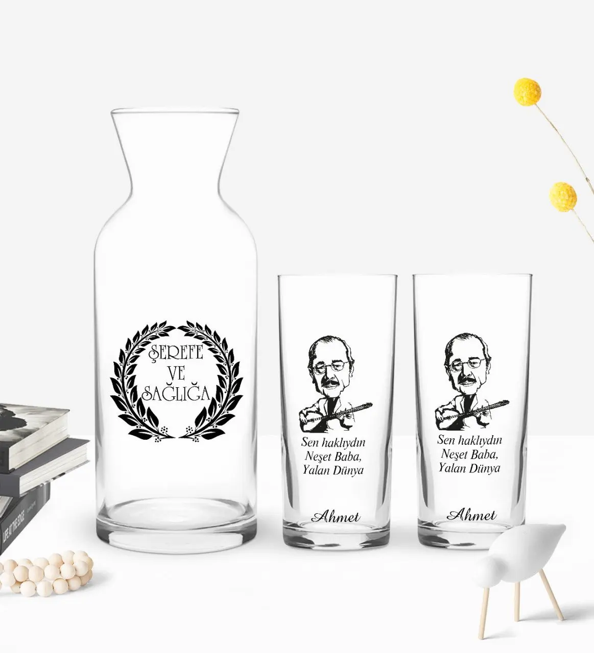 

Персонализированный красочный печатный дизайн Lie World, двойная чашка И Графин в подарок Seti-1