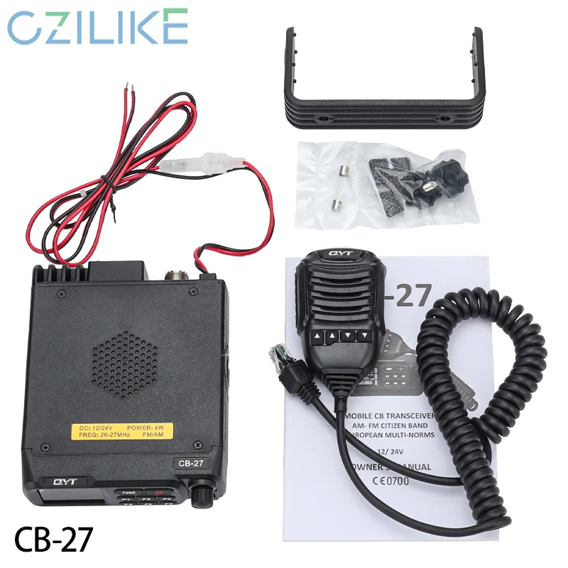 Фото Мобильная CB-радиостанция CZILIKE QYT CB-27, 25-27 МГц AM/FM, двухдиапазонная, универсальная автомобильная рация 12В/24В №2