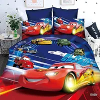 Disney Bedding Set Lighting McQueen Cars Spiderman Duvet Cover Sets  Single Twin Size Cartoon Kids Room Decor Pillow Case