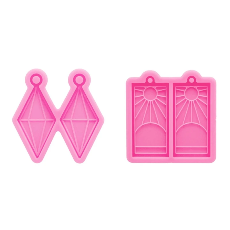 

L21E Diamond Rectangle Combination Earrings Silicone Mold Epoxy Resin DIY Crafts