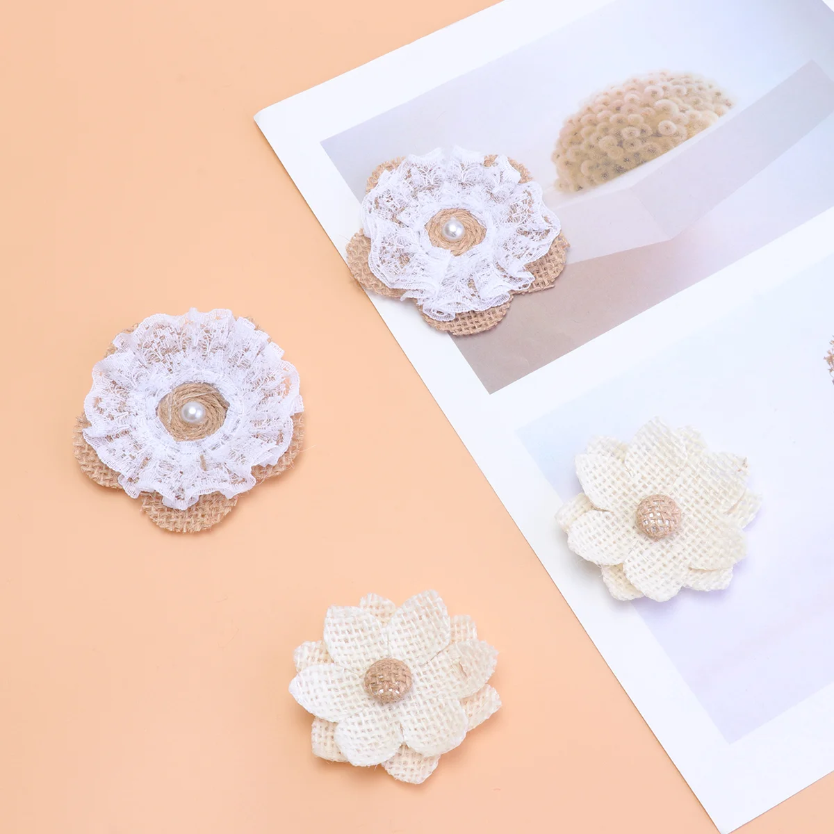 

Burlap Flowers Jute Flower Craft Wedding Lace Roses Rustichandmade Diy Bows Christmas Decoration Vintage Ribbon Naturalrose Bow