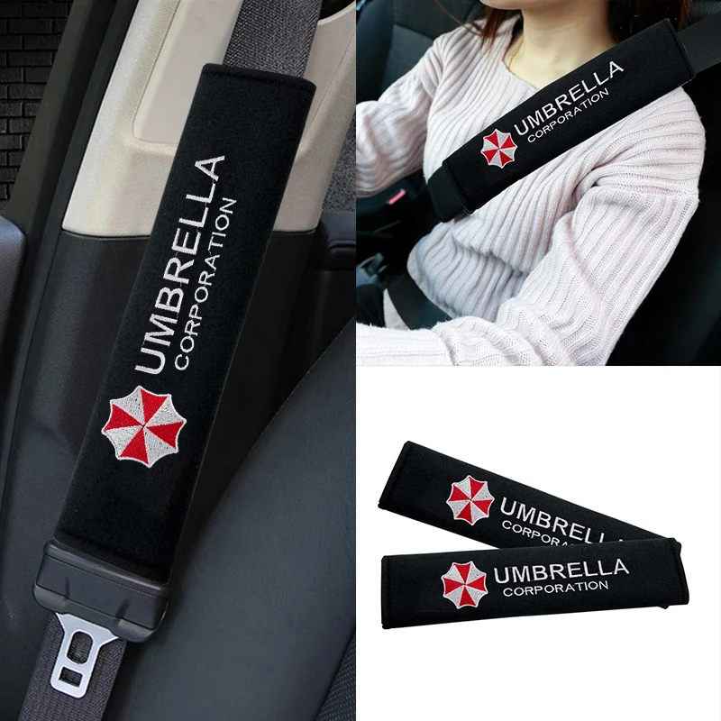 

2 Pack Car Shoulder Cover Seat Cushion Seat Belt Pad Shoulder Strap Backpack Seat Belt For Umbrella Corporation Logo Automobiles