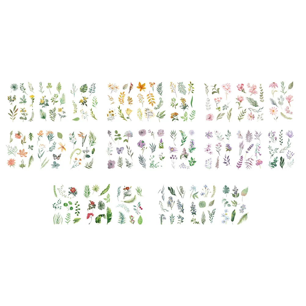 

24 Sheets of Delicate Scrapbook Stickers Multi-function Journal Flower Designed Stickers