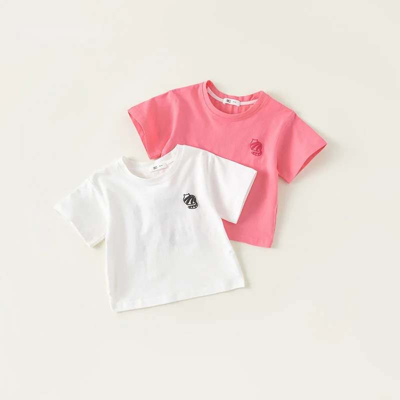 New Baby Plain T-shirt Children's Shirt Summer Baby Tee Solid Colour Printing Tops Baby Clothes Summer Clothes Baby Short Sleeve