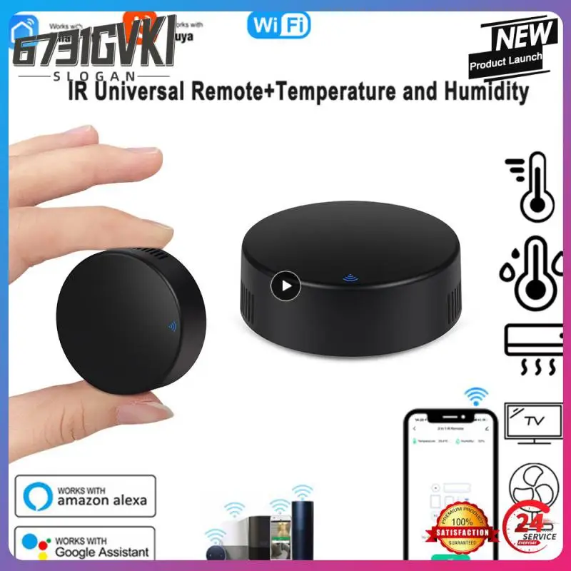 

1~8PCS Tuya Smart Temperature Humidity Sensor Built-in Wifi To Ir Universal Remote Control Work With Alexa Google Yandex Alice