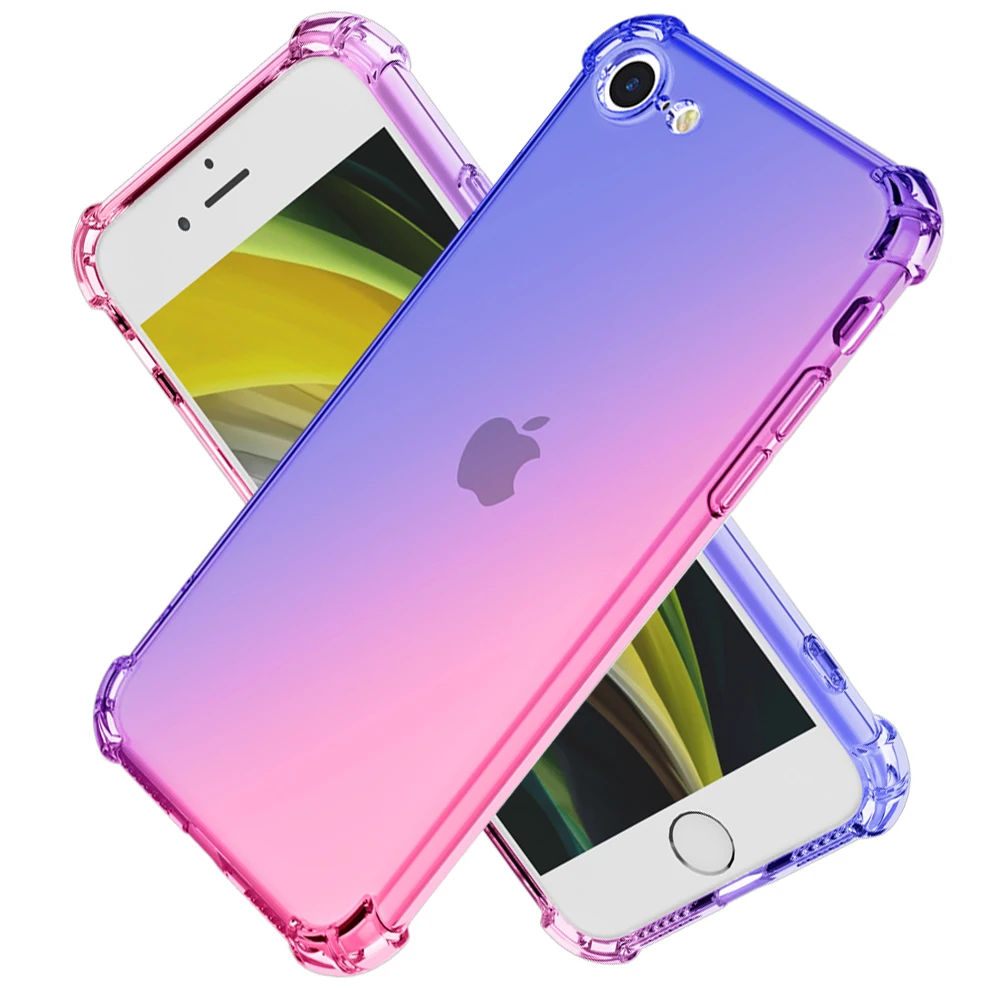 Case for Apple iPhone 8 7 6s 6 Plus SE 2022 2020 2016 Cute Gradient Phone Slim Anti Scratch Flexible TPU Cover Protective Case