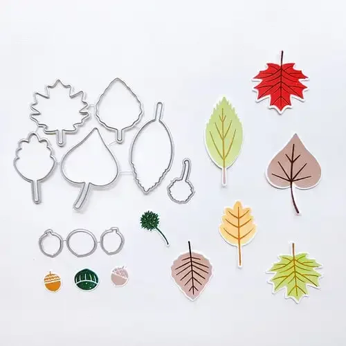 Forest MetalFestive Fall Sentiments Деревья Листья Гоблин Grins Домашние животные Шеврон Шуфле