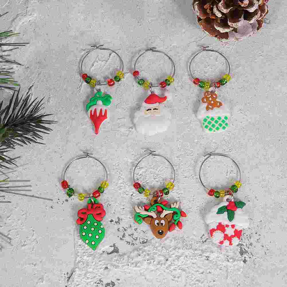 

12pcs Christmas Decor Metal Markers Christmas Bottle Charms Christmas Tags