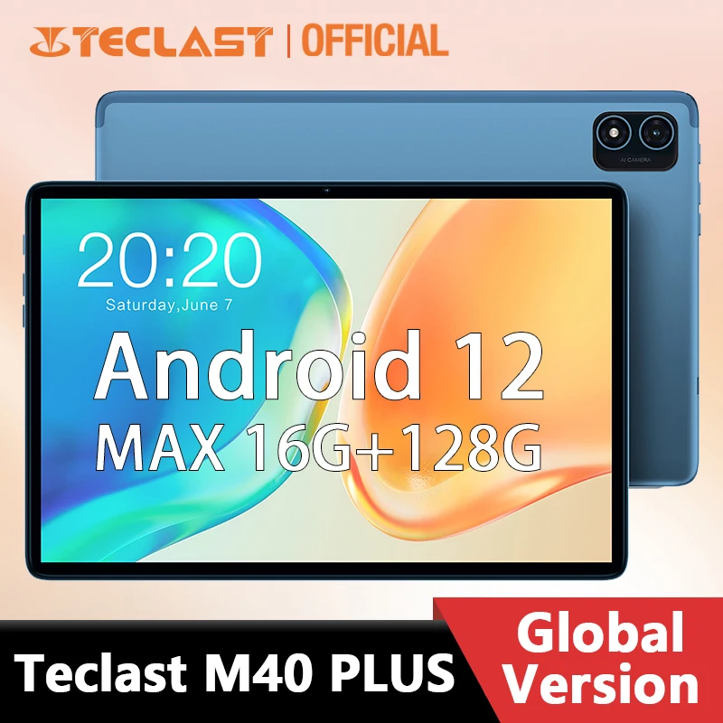 

【NEW】Teclast M40 PLUS 10.1" Tablet MAX 16GB+128GB Android 12 1920x1200 MTK8183 Octa Core 7000mAh Type-C Charging 5MP+13MP Camera