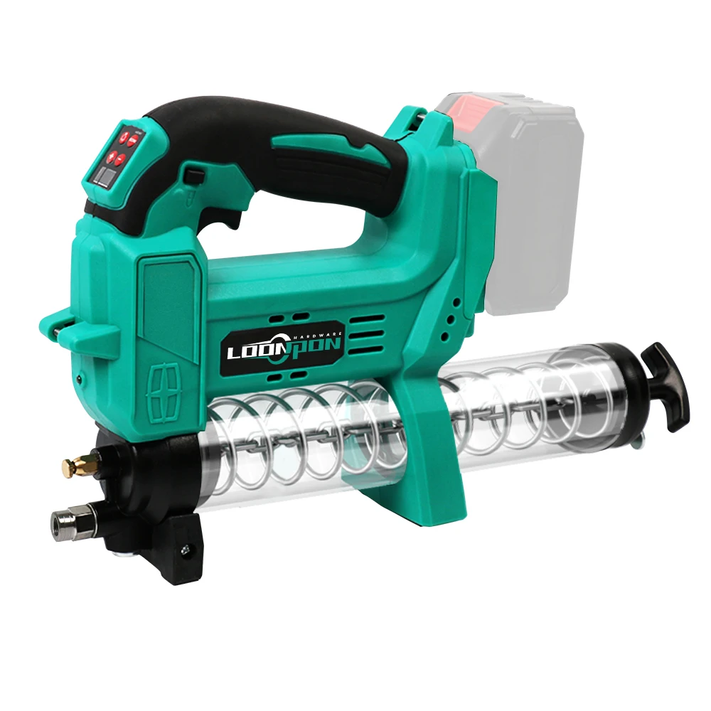 Cordless Grease Gun Battery Powered 21V Professional Electric Grease Gun Kit with 10000 PSI 100cm Flexible Hose 4 Point Base