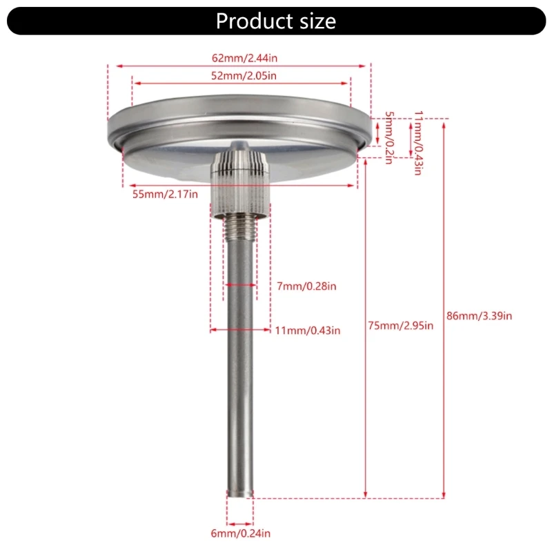 1185 Измеритель температуры с круглыми циферблатами из нержавеющей стали 50-400