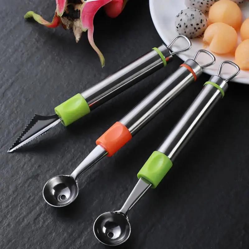 

Лезвие из нержавеющей стали для рисования арбуза, мороженого, ложка, ложка, лезвие для резьбы в виде дыни, фруктов, шейкер для фруктов