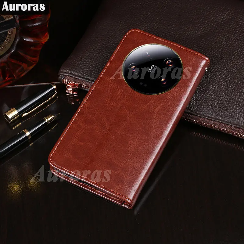 

Auroras For Xiaomi 13 Ultra Flip Case Luxury Leather Card Pocket Shell For Xiaomi 13 Ultra Full Coverage Shockproof Cover