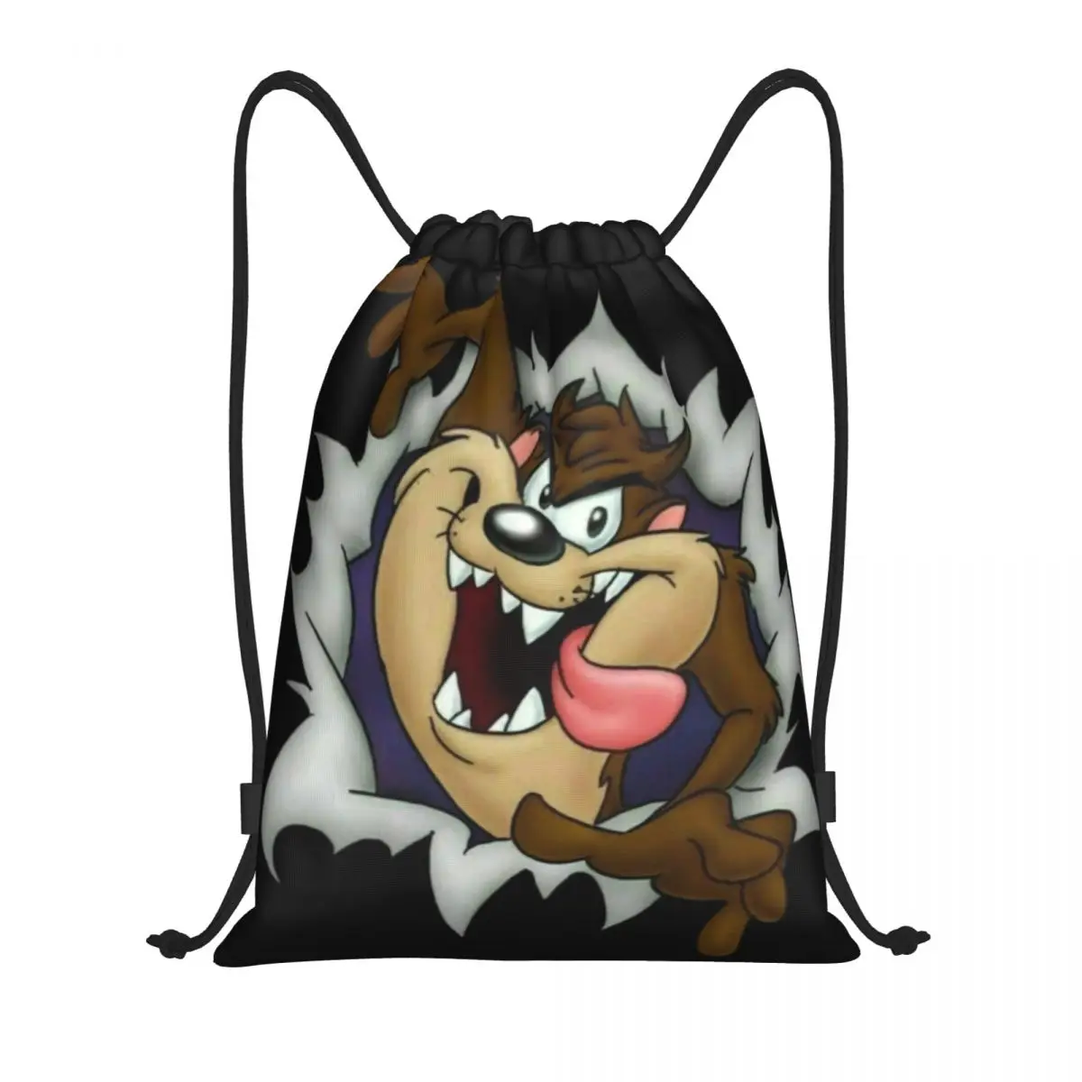 

Tasmanian Devil Cartoon Drawstring Backpack Women Men Sport Gym Sackpack Foldable Taz Anime Comic Shopping Bag Sack