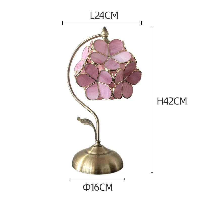 

Vintage creative Glass Brass Table lamp Romantic Home Dining Room Bedroom Wedding flower decor ambiance desk lamp led Night lamp