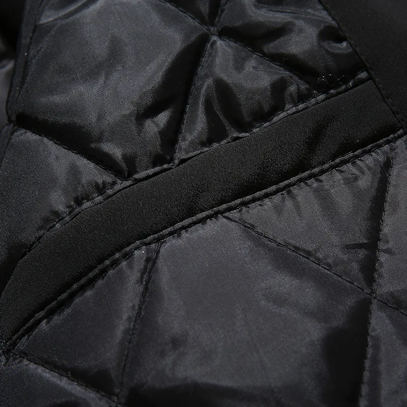 2022 Men's Big White Fur Collar Mid-length Cotton Coat