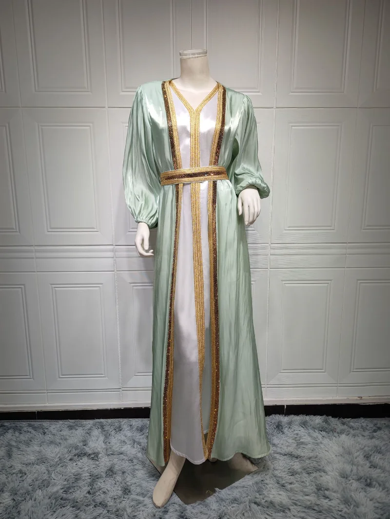 3 Pieces Set Muslim Abaya formal Dress for Women Ramadan Elegant Femme Jalabiya Robe Eid Moroccan Kaftan Islamic Turkey Clothes