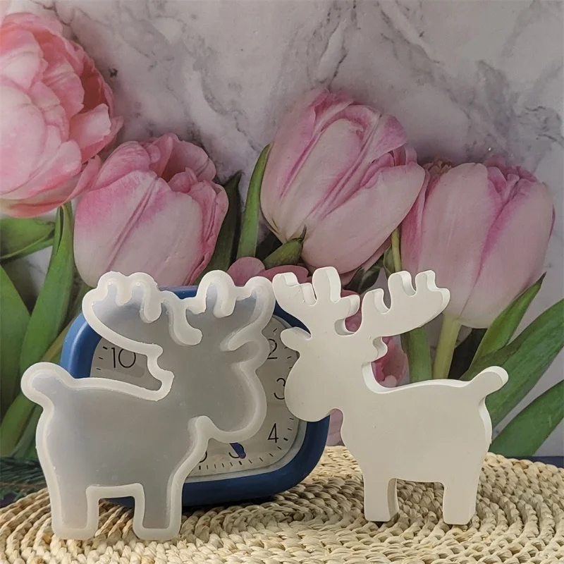 Рождественский олень свеча плагин силиконовые формы DIY гипс ручной работы