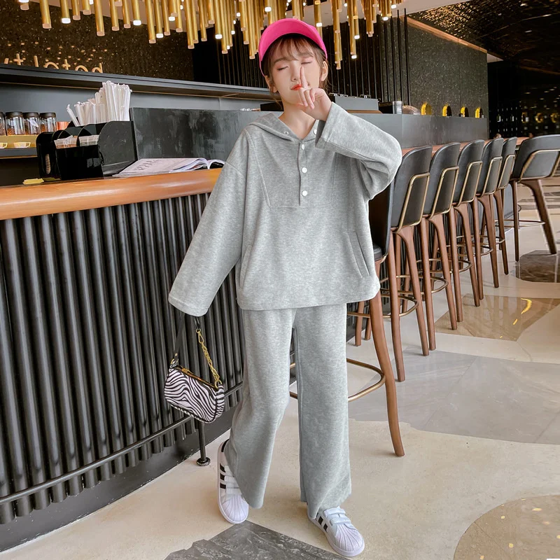 

Girls Suit Sweatshirts +Pants Cotton 2Pcs/Sets 2022 Hooded Spring Autumn Thicken Comfortable Suits Sets Kid Baby Children Clothi