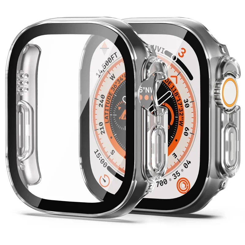 

Glass+Case For Apple Watch Ultra 49mm band smartwatch PC Bumper+Screen Protector Tempered Cover iwatch series Ultra Accessories