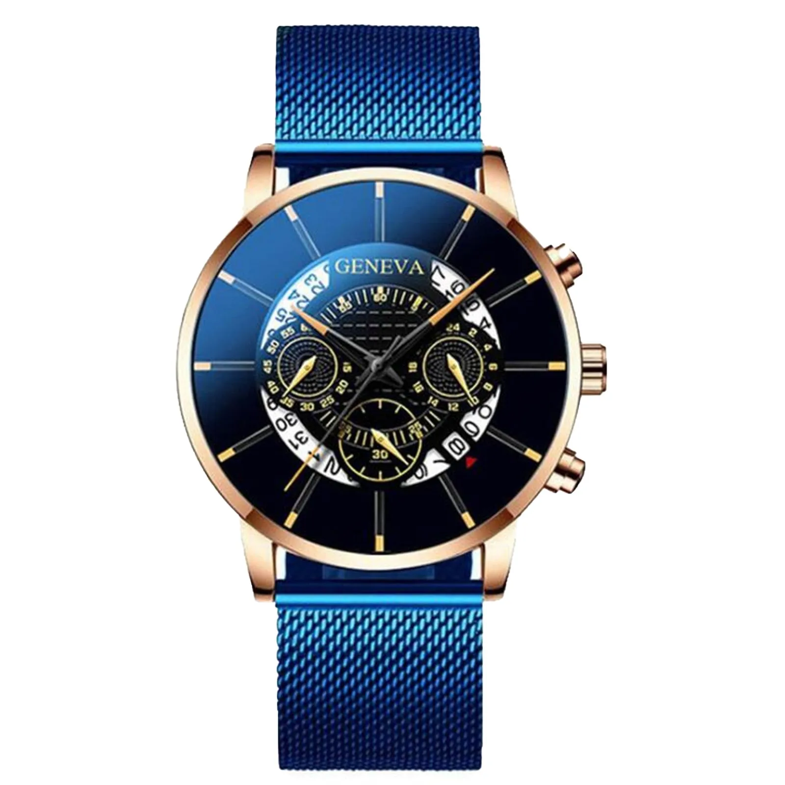 

Modern Fashion Quartz Black Elegant Round Omega Watch Stainless Steel Strap Luminous Skeleton Watch Digital Dial Clock ساعه