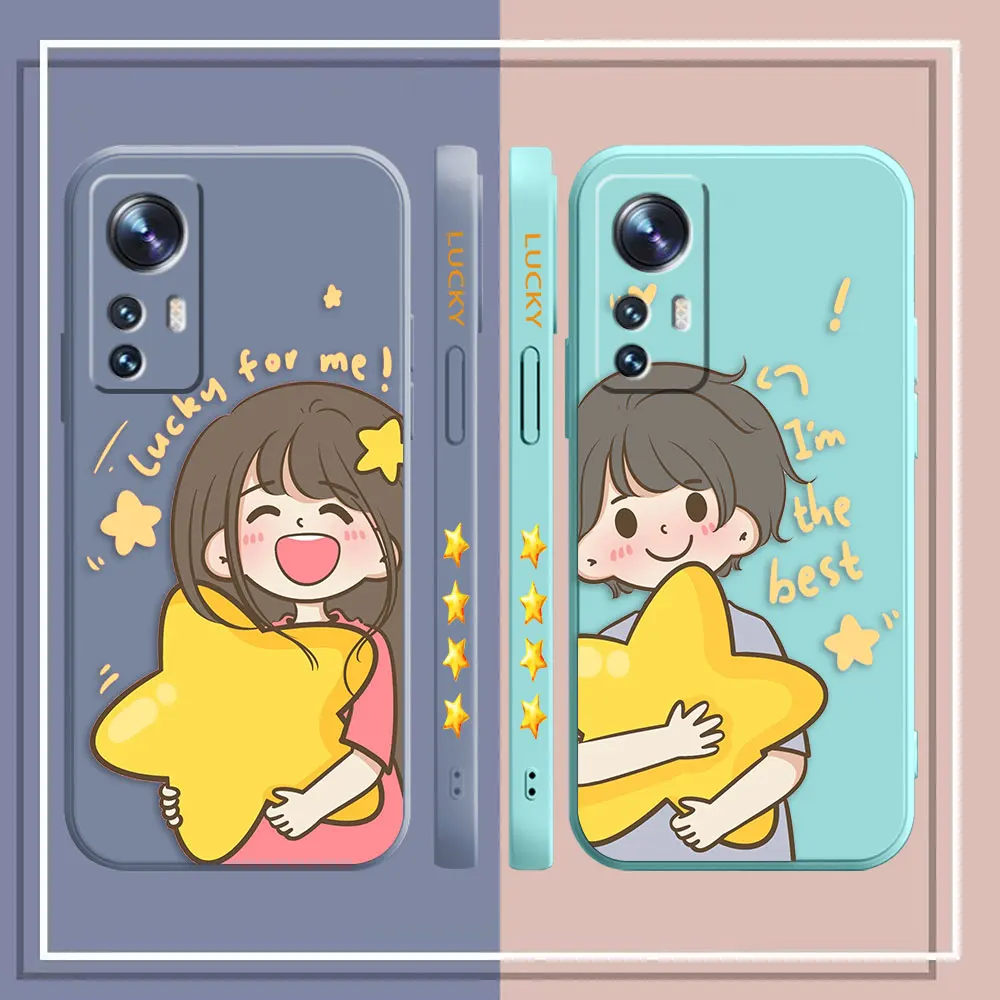 Case For Xiaomi 13 12 12T 12S 11 11T 10 10S 9 8 Pro Ultra Lite Case Cover Funda Cqoue Shell Stars Cartoon Couple Boys And Girls