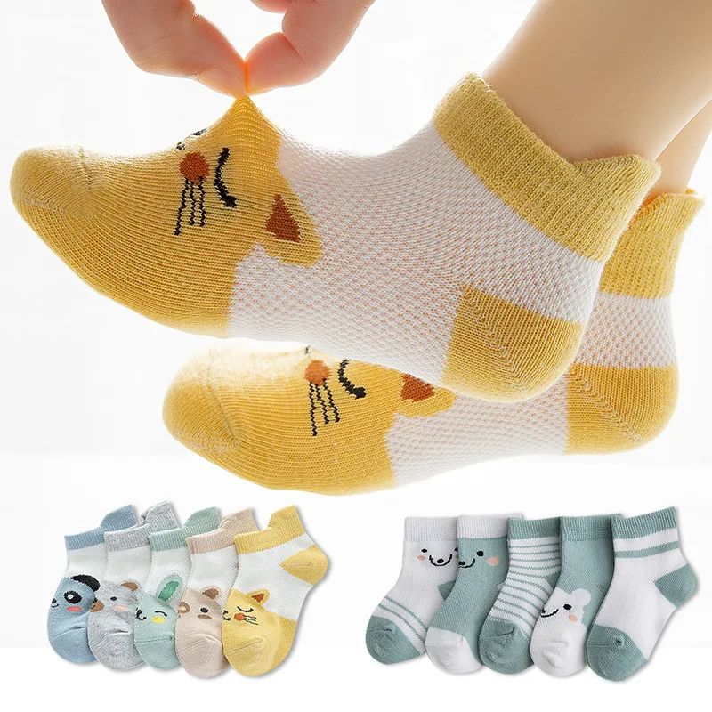 

10Pairs Children's socks Summer thin cotton socks for boys and girls baby babies knee socks for girls meias antiderrapantes bebe